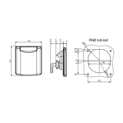 Sortie d'eau carrosserie 130 x 145 mm*ABL Hot