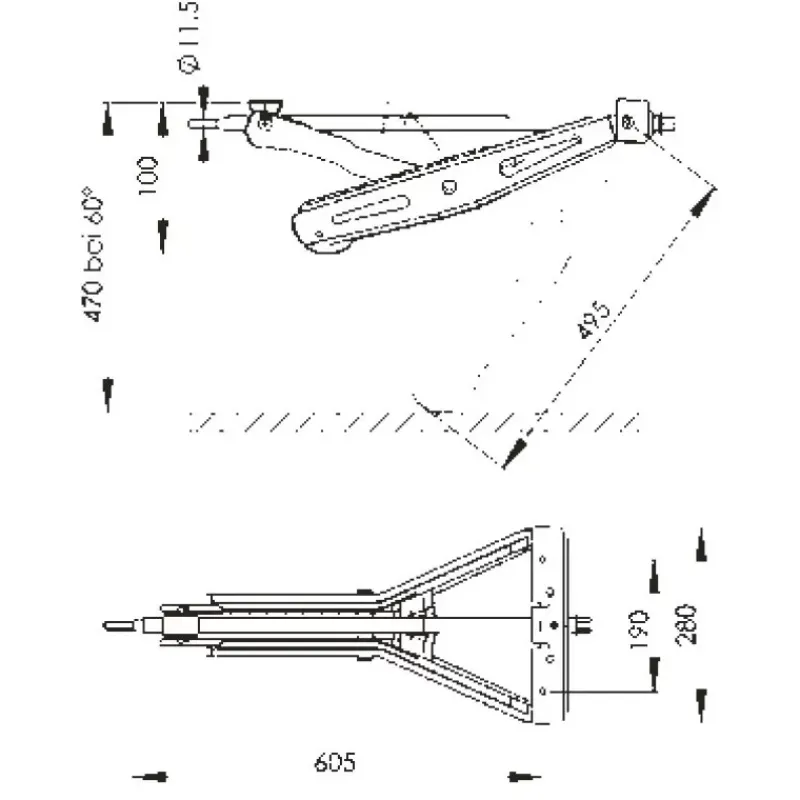 Best Vérin 495 mm - 1000 kg Accessoire Extérieur·Vérin & Mise À Niveau