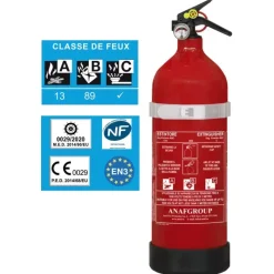 ANAF Extincteur ABC 2 kg | avec support et manomètre*ANAF Group Sale