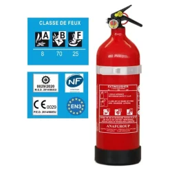 Best ANAF Extincteur ABF 2 kg | avec support et manomètre Lutte Incendie & Extincteur|Matériel De Sécurité Embarqué·Lutte Incendie & Extincteur