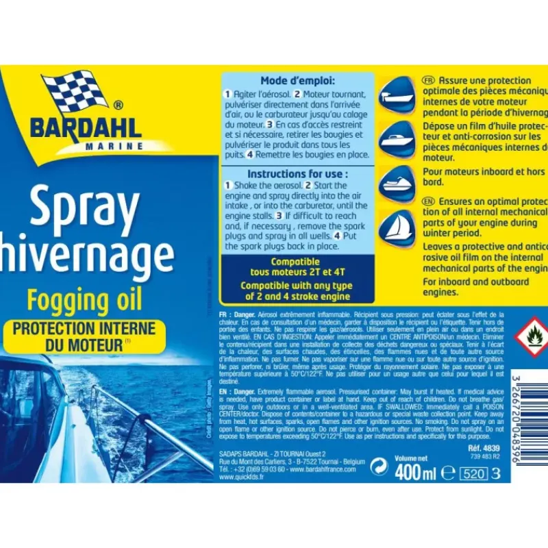 Spray d’hivernage tous moteur*BARDAHL