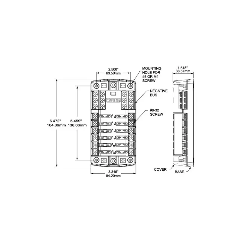 New BLUE SEA Coffret 12 porte fusibles Distribution & Protection·Fusible, Relais Et Disjoncteur Dc|Distribution & Protection·Disjoncteur Et Fusible Dc