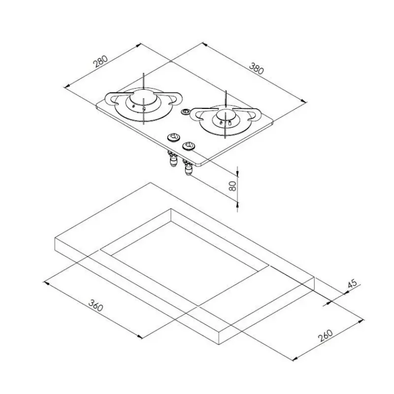 Discount Burny Cristal 2 feux oblique | PV1351 Appareil De Cuisson Intérieur·Plaque De Cuisson Gaz|Cuisson Intérieure, Réchaud Et Réchaud-Four·Réchaud Et Plaque De Cuisson Gaz