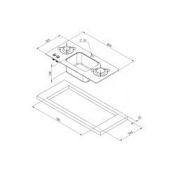 Hot Combiné 2 feux + évier central | PV1366 Appareil De Cuisson Intérieur·Combiné Évier Gaz|Cuisson Intérieure, Réchaud Et Réchaud-Four·Réchaud Évier Gaz Combiné