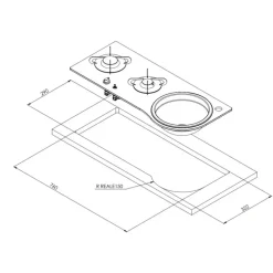 Combiné Cristal 2 feux + évier | PV1364 Appareil De Cuisson Intérieur·Combiné Évier Gaz|Cuisson Intérieure, Réchaud Et Réchaud-Four·Réchaud Évier Gaz Combiné