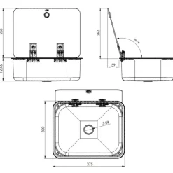 Evier avec couvercle 375 x 300 mm | LR1375*Can Outlet