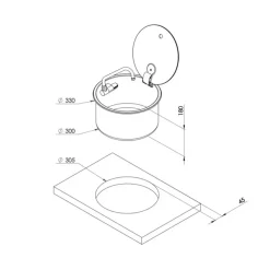Evier rond ø 300 mm avec couvercle Evier, Lavabo & Receveur·Evier De Cuisine|Lavabo, Évier & Receveur·Éviers De Cuisine