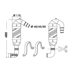 Best Cols de cygne 15 à 40 CV Equipement Moteur In-Bord·Circuit Échappement