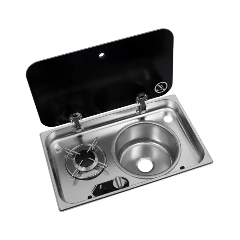New Combiné avec couvercle 1 feux Appareil De Cuisson Intérieur·Combiné Évier Gaz|Cuisson Intérieure, Réchaud Et Réchaud-Four·Réchaud Évier Gaz Combiné