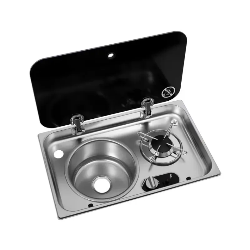 New Combiné avec couvercle 1 feux Appareil De Cuisson Intérieur·Combiné Évier Gaz|Cuisson Intérieure, Réchaud Et Réchaud-Four·Réchaud Évier Gaz Combiné