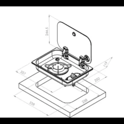 Online Réchaud 1 feu  - 357 x 250 mm Appareil De Cuisson Intérieur·Plaque De Cuisson Gaz