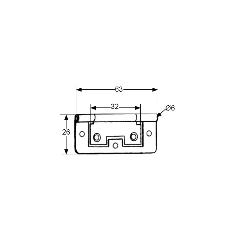 Charnière anglaise droite | 63 x 26 mm*Decmo Hot