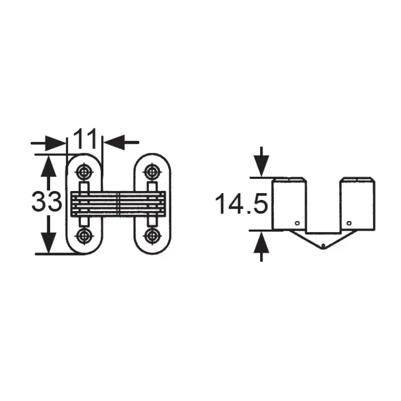 Charnière invisible 33 x 11 mm | articulation laiton*Decmo Clearance