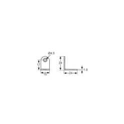 Equerre acier 24 x 24 mm 2 trous*Decmo Clearance
