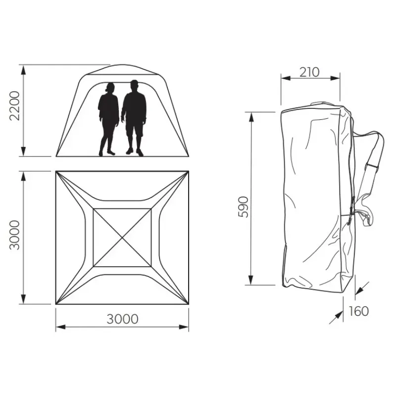 Sale Compact Camp Shelter Abri, Séjour & Parevent·Toile D'Ombrage, Tarps & Tonnelle|Vie En Plein Air·Paravent, Toile D'Ombrage & Tonnelle