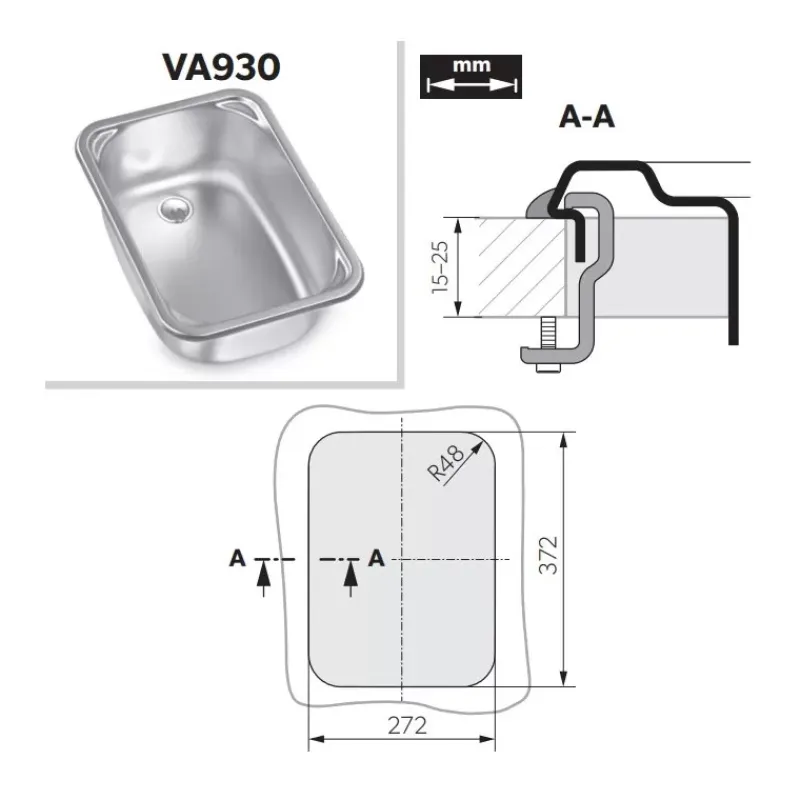 Sale VA 930 Evier, Lavabo & Receveur·Evier De Cuisine|Lavabo, Évier & Receveur·Éviers De Cuisine