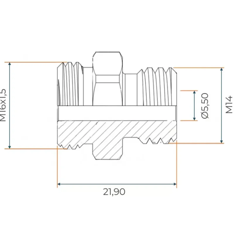 Adaptateur M16x1.5-M14*DREHMEISTER Clearance