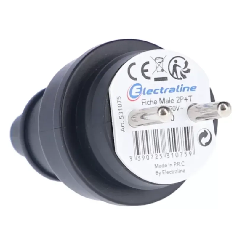 Fiche caoutchouc 16A / 230V - IP44*Electraline Online