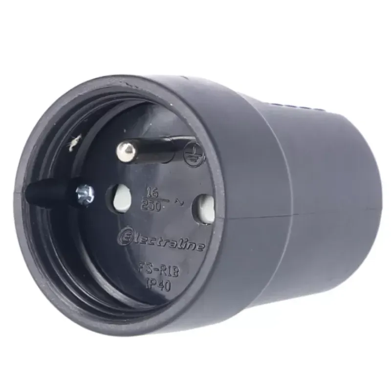 Fiche caoutchouc 16A / 230V - IP44*Electraline Online
