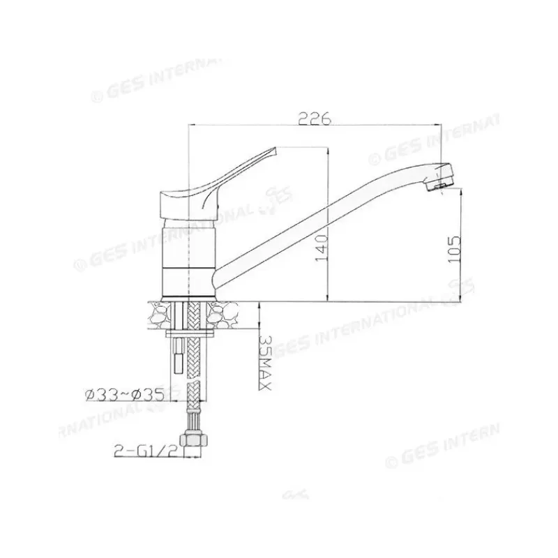 Mitigeur 250 mm*ELKA Hot