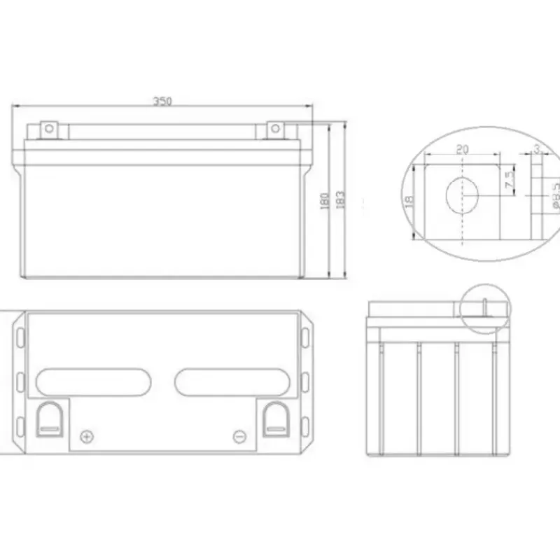 EM Batterie AGM plomb carbone 90Ah*Energie Mobile Sale