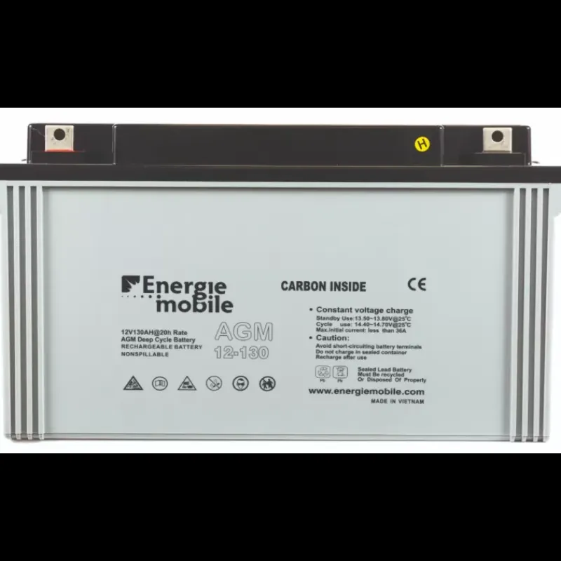 EM Batterie AGM plomb carbone 130Ah*Energie Mobile Discount