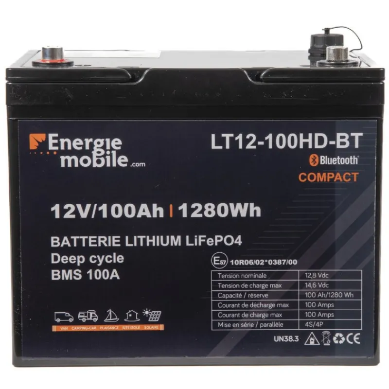 EM Batterie Lithium LT 12-100 Ah HD-BT - 1280 Wh*Energie Mobile Online
