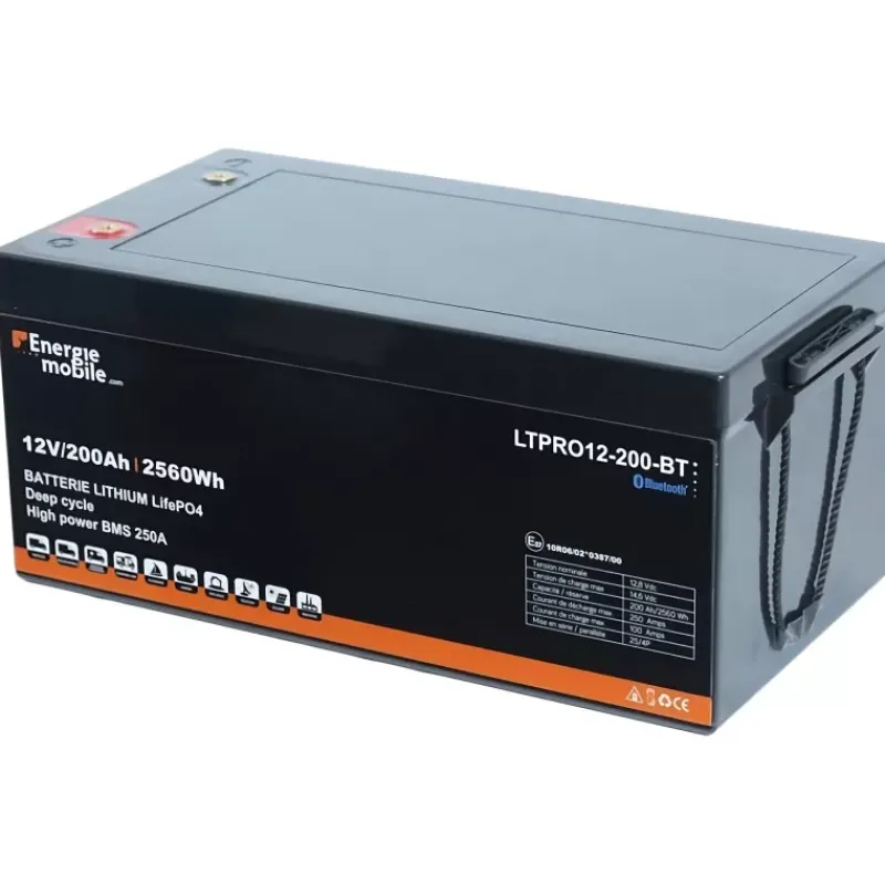 Clearance EM Batterie Lithium LTPRO 12-200 Ah BT | 2560 Wh Batterie·Batterie Lithium|Batteries·Batterie Lithium