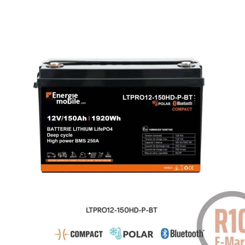 EM Batterie Lithium LTPRO12-150 HD-P-BT- 1920 Wh*Energie Mobile Discount