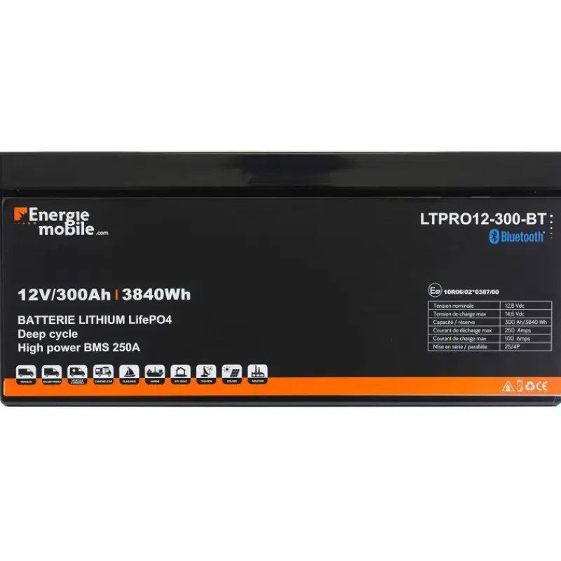 EM Batterie Lithium LTPRO 12-300 Ah BT - 3840 Wh*Energie Mobile New