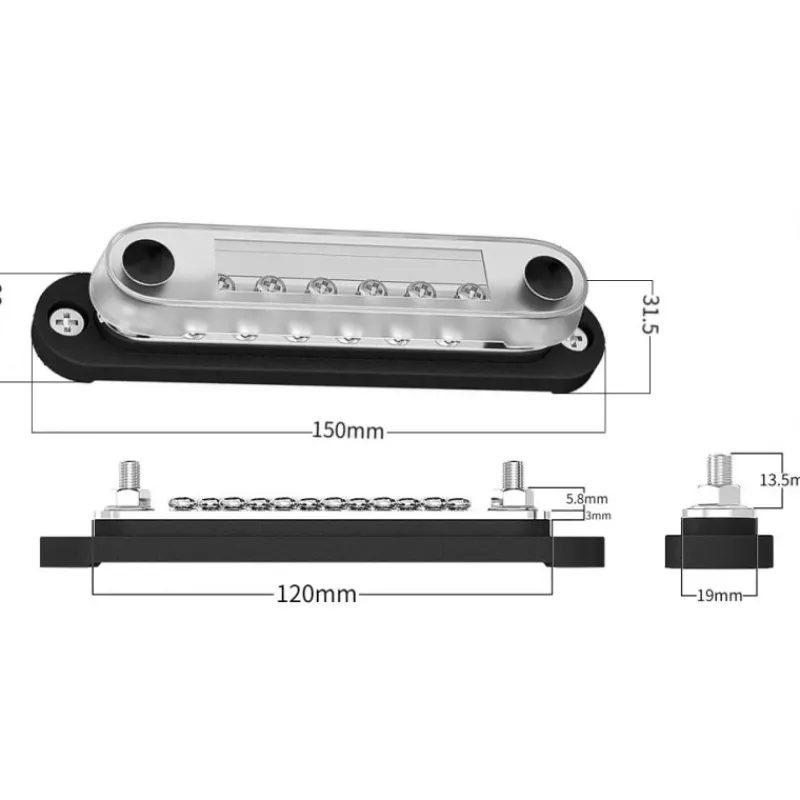 EM Busbar 2 x M6 + 12 x M4 | 150 A*Energie Mobile Online