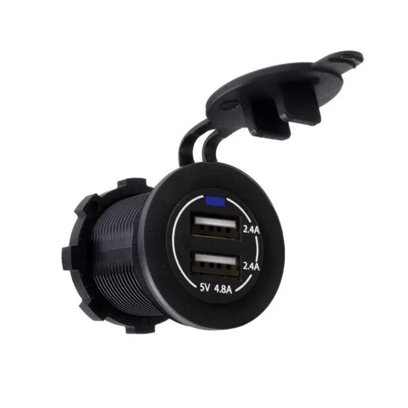 Best EM Prise double USB 2.4 12V DC Distribution & Protection·Prise Et Fiche Dc (Allume Cigare, 12V, Usb...)|Distribution & Protection·Fiche Et Prise Dc (Allume Cigare, 12V, Usb...)