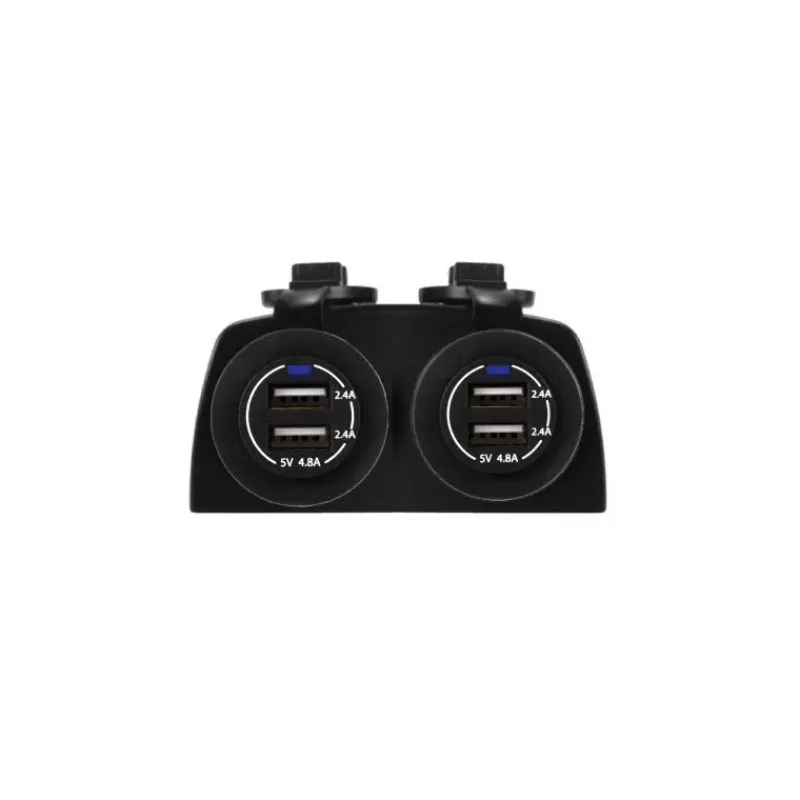 EM Prise 2x2 USB en saillie Electricité & Éclairage·Rallonge & Prise Allume-Cigare 12 V|Distribution & Protection·Prise Et Fiche Dc (Allume Cigare, 12V, Usb...)