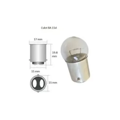 Ampoule 12V/10W Culot BA 15D*Euromarine New