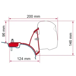 Clearance Adaptateur F43Van | VW T5 T6 sans rail C Store·Adapteur De Store Van Et Fourgon
