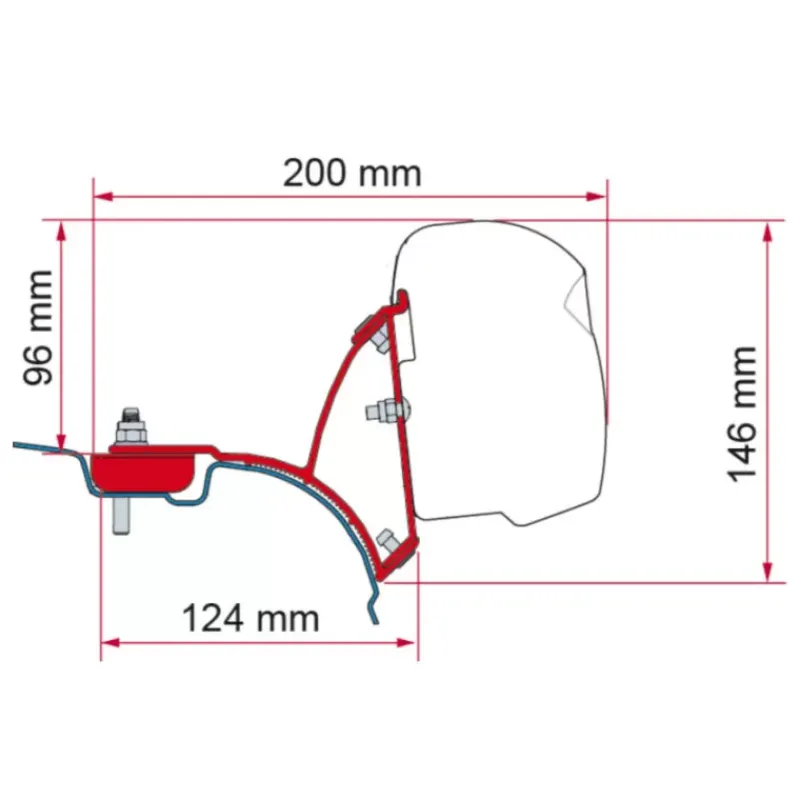 Clearance Adaptateur F43Van | VW T5 T6 sans rail C Store·Adapteur De Store Van Et Fourgon