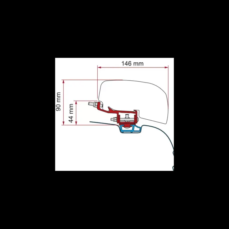 Adaptateur F40Van | VW T5 T6 T6.1 avec rail C*Fiamma New