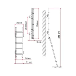 Online Deluxe 5D Tente De Toit, Barre De Toit, Coffre & Échelle·Échelle De Toit