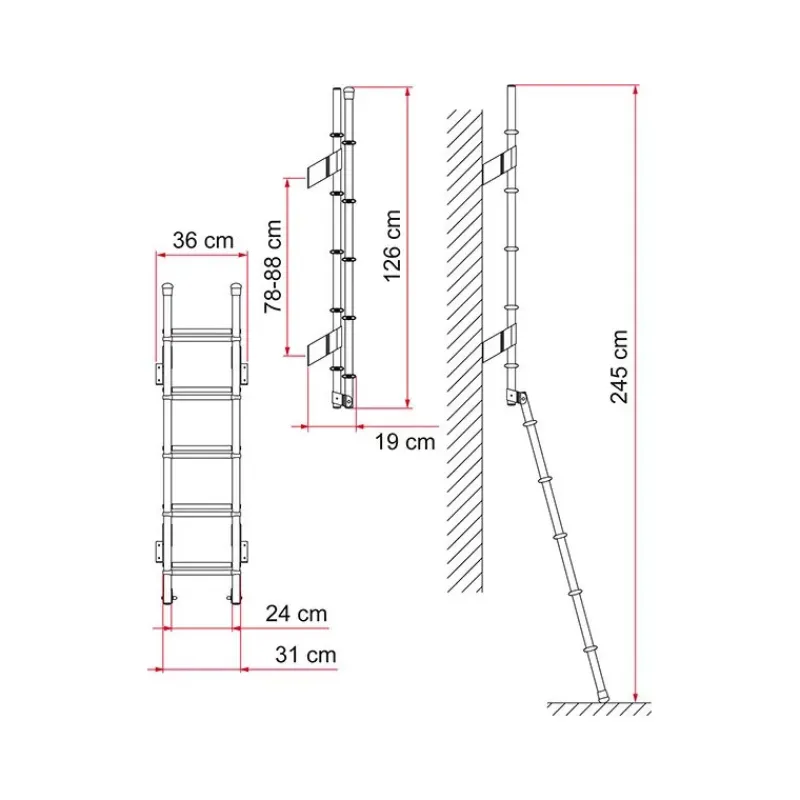 Online Deluxe 5D Tente De Toit, Barre De Toit, Coffre & Échelle·Échelle De Toit