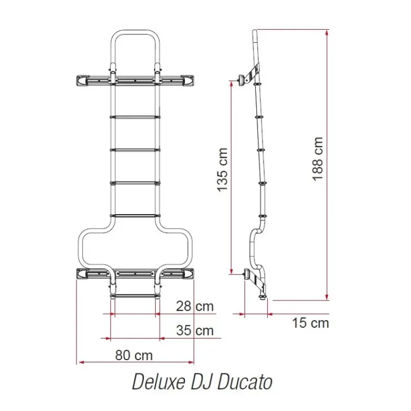 Hot Deluxe DJ Ducato Deep Black Tente De Toit, Barre De Toit, Coffre & Échelle·Échelle De Toit