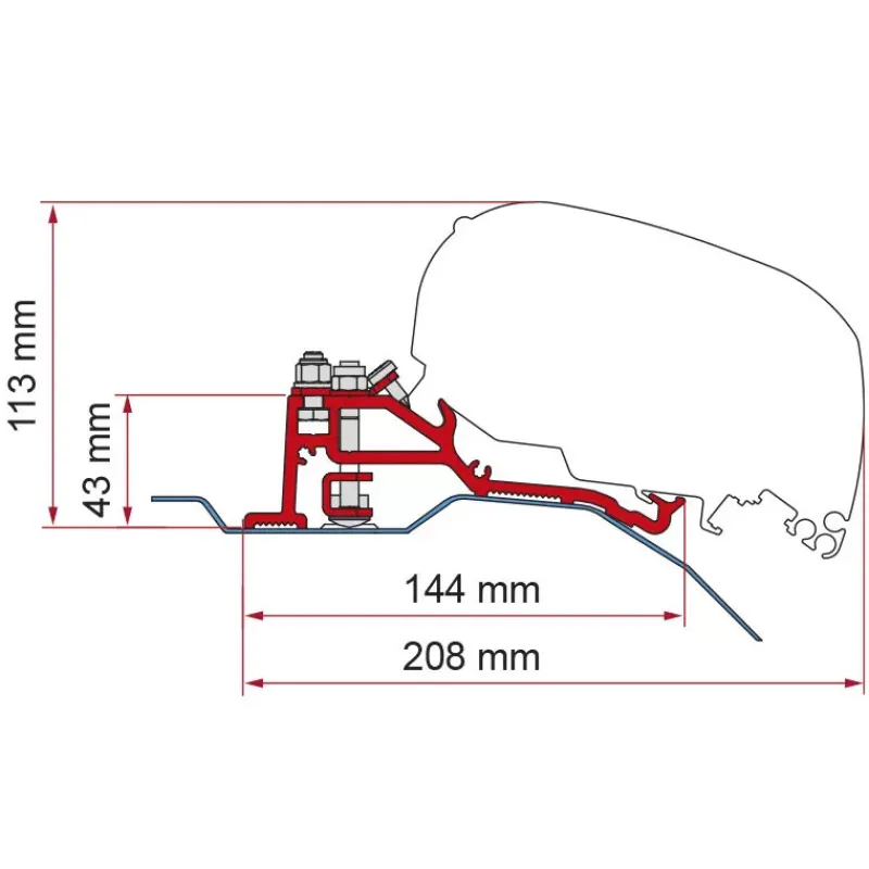 Kit F80 Ducato H2 Skyroof Store·Adapteur De Store Van Et Fourgon