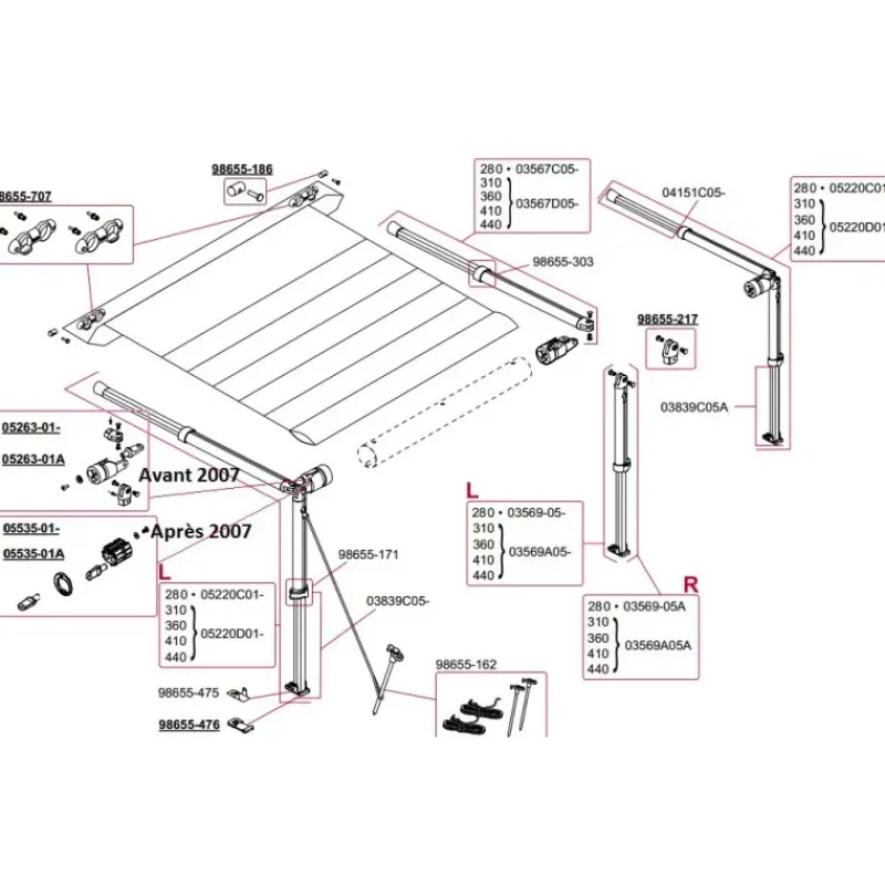 Pièce détachée Caravanstore 280-440*Fiamma