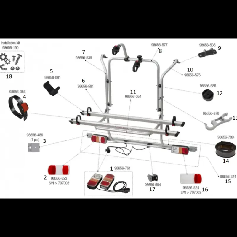 Best Pièces détachées Carry-Bike MERCEDES Viano Porte Vélos·Pièce Détachée Porte-Vélos