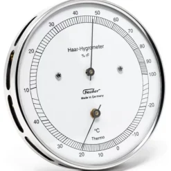 Clearance Hygromètre à cheveux + thermo 103 mm inox Instrument Météo·Baromètre, Thermomètre & Hygromètre