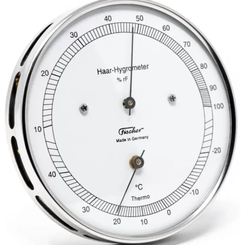 Clearance Hygromètre à cheveux + thermo 103 mm inox Instrument Météo·Baromètre, Thermomètre & Hygromètre