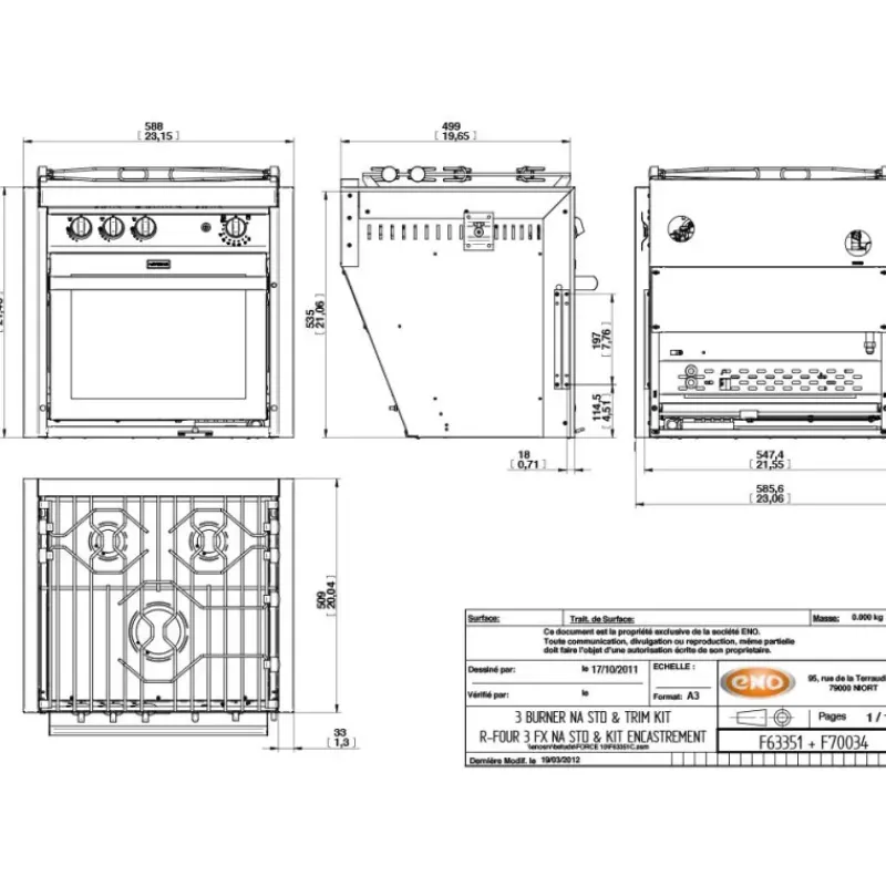 New Gazinière 3 feux four sur cardan standard Cuisson Intérieure, Réchaud Et Réchaud-Four·Réchaud Four Gaz Et Cuisinière