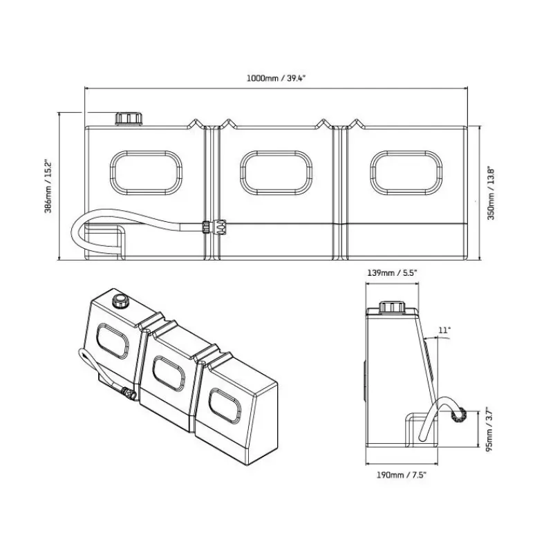 Outlet Réservoir d'eau incliné 50L Accessoires Offroad, Franchisseur, Tout-Terrain Et 4X4·Rangements Et Aménagements Extérieur|Réservoir D'Eau·Réservoir Eau Usée