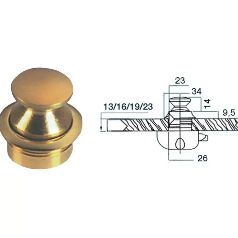 Best FS Bouton laiton verni serrure grand modèle Ameublement & Quincaillerie Intérieure·Fermeture Et Verrou De Placard|Quincaillerie Marine·Serrure, Fermeture & Poignée