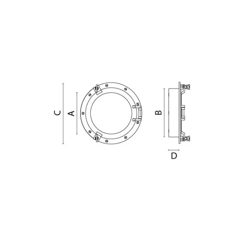 Discount FS Hublot rond laiton poli Décoration Marine·Laiton & Bois|Hublot & Aération·Hublot & Panneau De Pont