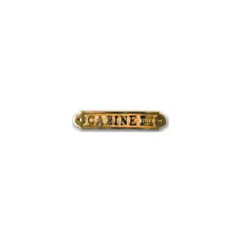 Hot FS Plaque laiton cabine 3 Décoration Marine·Laiton & Bois